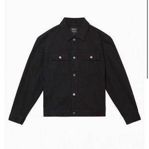WESC Once bitten black denim jacket - men’s L / women’s xl